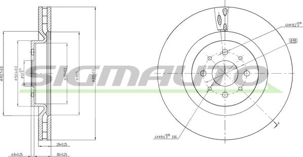 SIGMAUTO DBB742V - Гальмівний диск avtolavka.club