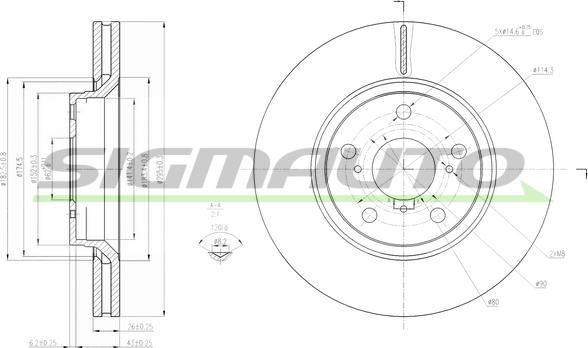 SIGMAUTO DBB756V - Гальмівний диск avtolavka.club