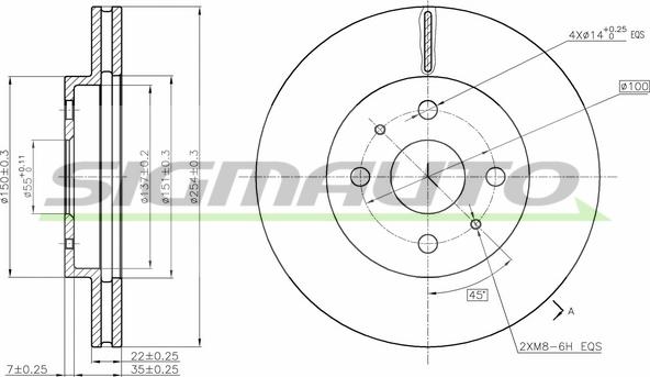 SIGMAUTO DBB758V - Гальмівний диск avtolavka.club