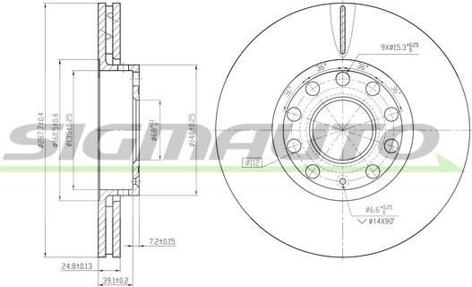 SIGMAUTO DBB706V - Гальмівний диск avtolavka.club