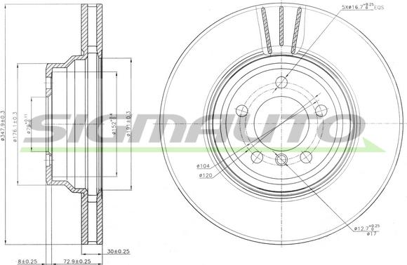 SIGMAUTO DBB701V - Гальмівний диск avtolavka.club