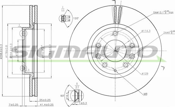 SIGMAUTO DBB739V - Гальмівний диск avtolavka.club