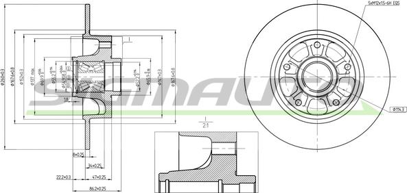 SIGMAUTO DBB730S - Гальмівний диск avtolavka.club