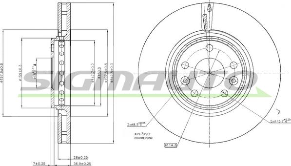 SIGMAUTO DBB727V - Гальмівний диск avtolavka.club