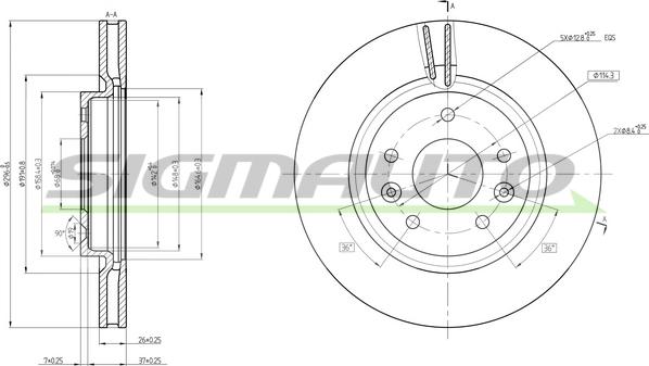 SIGMAUTO DBC466V - Гальмівний диск avtolavka.club