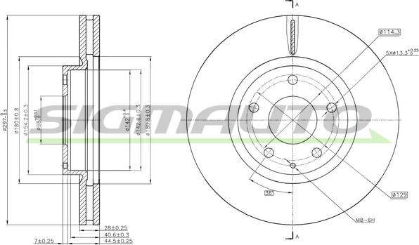 SIGMAUTO DBC463V - Гальмівний диск avtolavka.club