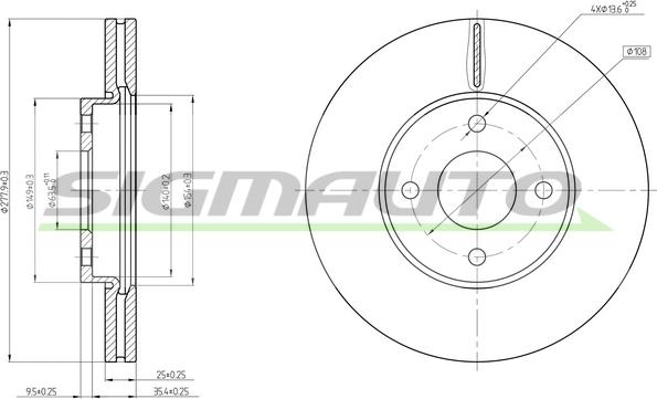 SIGMAUTO DBC548V - Гальмівний диск avtolavka.club