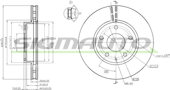 SIGMAUTO DBC532V - Гальмівний диск avtolavka.club