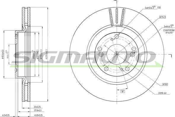 SIGMAUTO DBC092V - Гальмівний диск avtolavka.club