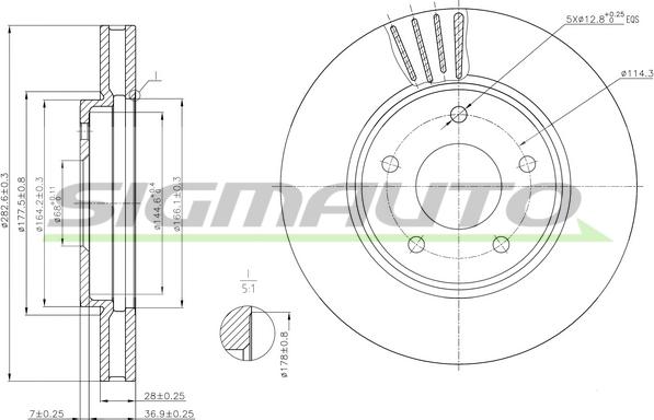 SIGMAUTO DBC040V - Гальмівний диск avtolavka.club