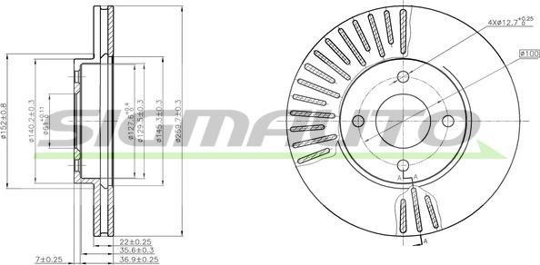 SIGMAUTO DBC068V - Гальмівний диск avtolavka.club