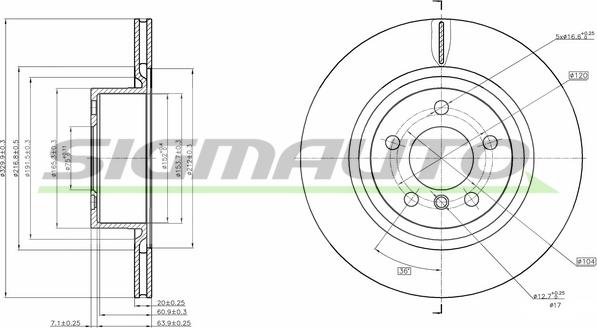 SIGMAUTO DBC038V - Гальмівний диск avtolavka.club