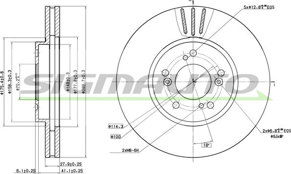 SIGMAUTO DBC175V - Гальмівний диск avtolavka.club