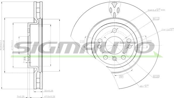 SIGMAUTO DBC203V - Гальмівний диск avtolavka.club