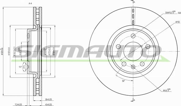 SIGMAUTO DBC761V - Гальмівний диск avtolavka.club