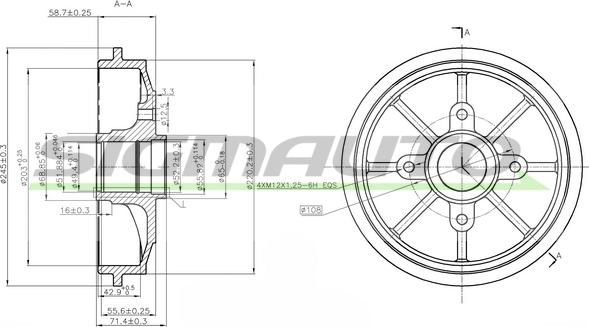 SIGMAUTO DR5637 - Гальмівний барабан avtolavka.club