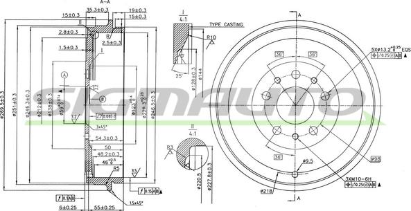 SIGMAUTO DR5005 - Гальмівний барабан avtolavka.club