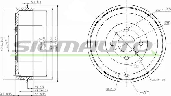 SIGMAUTO DR5267 - Гальмівний барабан avtolavka.club