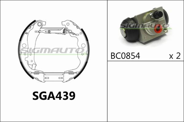 SIGMAUTO SGA439 - Комплект гальм, барабанний механізм avtolavka.club