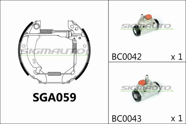 SIGMAUTO SGA059 - Комплект гальм, барабанний механізм avtolavka.club