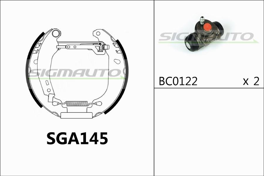 SIGMAUTO SGA145 - Комплект гальм, барабанний механізм avtolavka.club