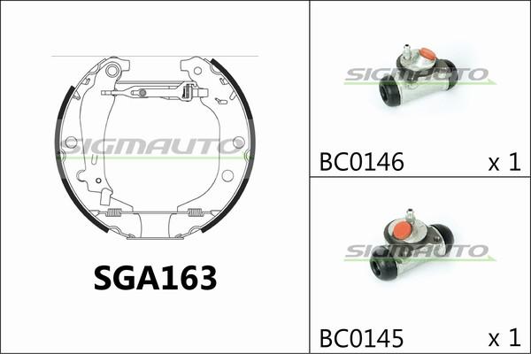 SIGMAUTO SGA163 - Комплект гальм, барабанний механізм avtolavka.club