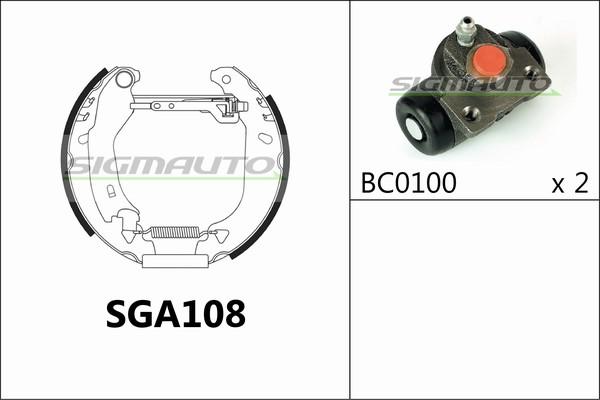 SIGMAUTO SGA108 - Комплект гальм, барабанний механізм avtolavka.club