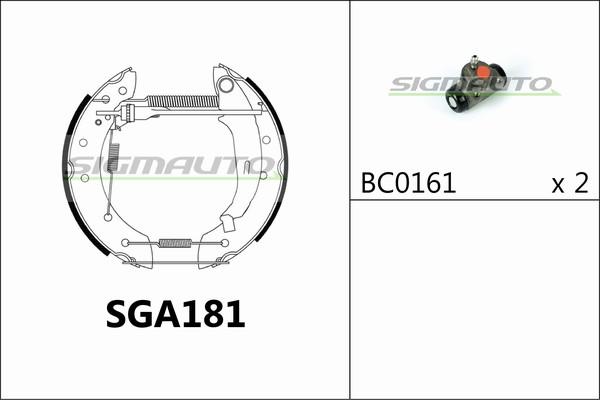 SIGMAUTO SGA181 - Комплект гальм, барабанний механізм avtolavka.club