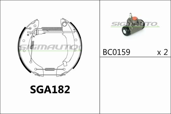 SIGMAUTO SGA182 - Комплект гальм, барабанний механізм avtolavka.club