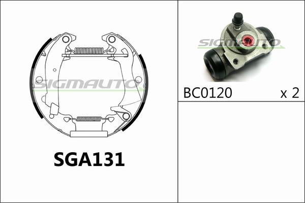 SIGMAUTO SGA131 - Комплект гальм, барабанний механізм avtolavka.club