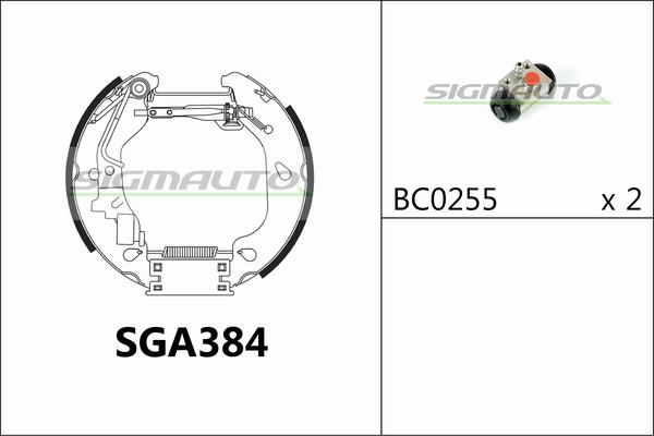 SIGMAUTO SGA384 - Комплект гальм, барабанний механізм avtolavka.club