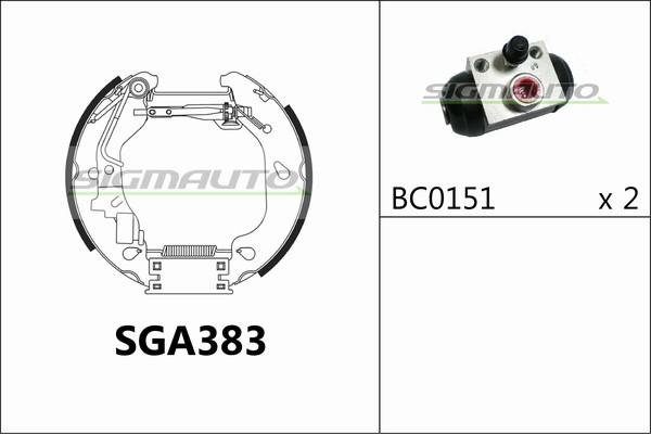 SIGMAUTO SGA383 - Комплект гальм, барабанний механізм avtolavka.club