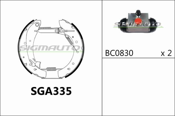 SIGMAUTO SGA335 - Комплект гальм, барабанний механізм avtolavka.club