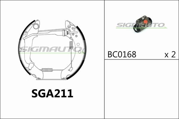 SIGMAUTO SGA211 - Комплект гальм, барабанний механізм avtolavka.club