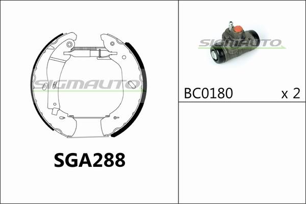 SIGMAUTO SGA288 - Комплект гальм, барабанний механізм avtolavka.club