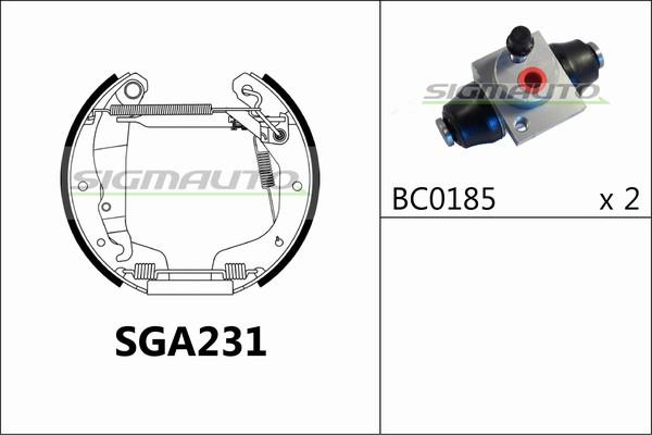 SIGMAUTO SGA231 - Комплект гальм, барабанний механізм avtolavka.club