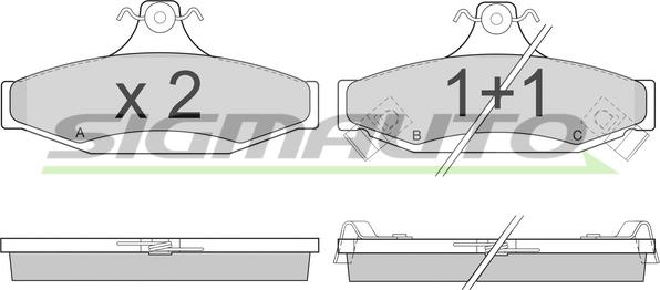 SIGMAUTO SPA956 - Гальмівні колодки, дискові гальма avtolavka.club