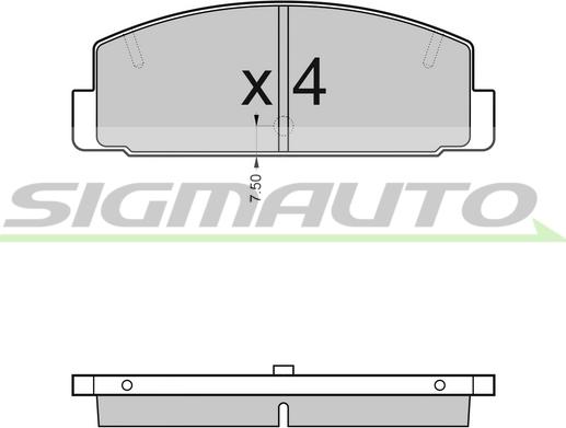 SIGMAUTO SPA448 - Гальмівні колодки, дискові гальма avtolavka.club