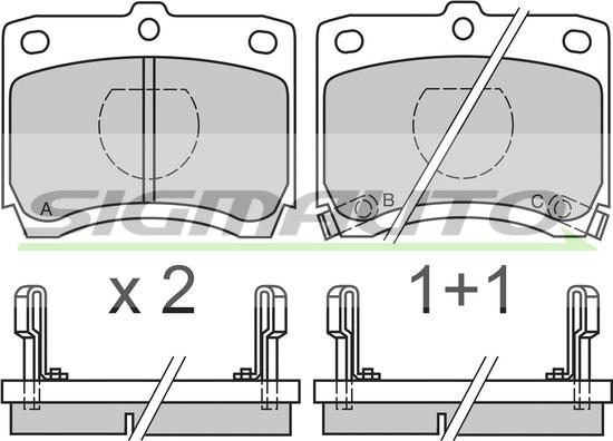 SIGMAUTO SPA429 - Гальмівні колодки, дискові гальма avtolavka.club