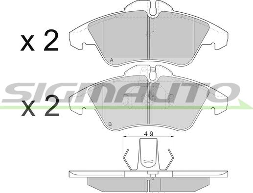 SIGMAUTO SPA687TR - Гальмівні колодки, дискові гальма avtolavka.club