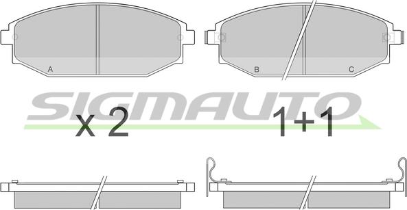SIGMAUTO SPA871 - Гальмівні колодки, дискові гальма avtolavka.club