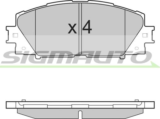 SIGMAUTO SPB498 - Гальмівні колодки, дискові гальма avtolavka.club