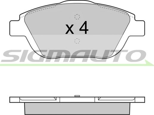 SIGMAUTO SPB428 - Гальмівні колодки, дискові гальма avtolavka.club