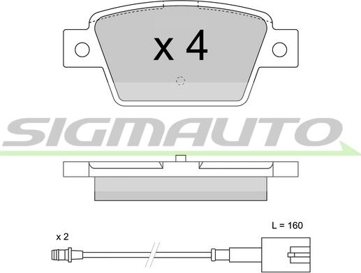 SIGMAUTO SPB511 - Гальмівні колодки, дискові гальма avtolavka.club