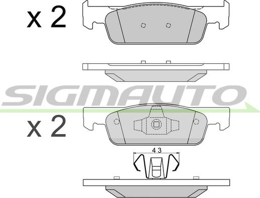 SIGMAUTO SPB512 - Гальмівні колодки, дискові гальма avtolavka.club