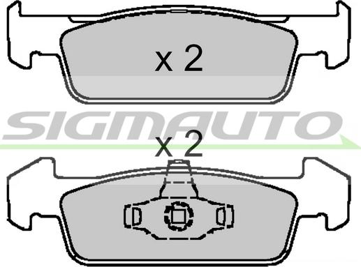 SIGMAUTO SPB647 - Гальмівні колодки, дискові гальма avtolavka.club