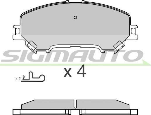 SIGMAUTO SPB629 - Гальмівні колодки, дискові гальма avtolavka.club