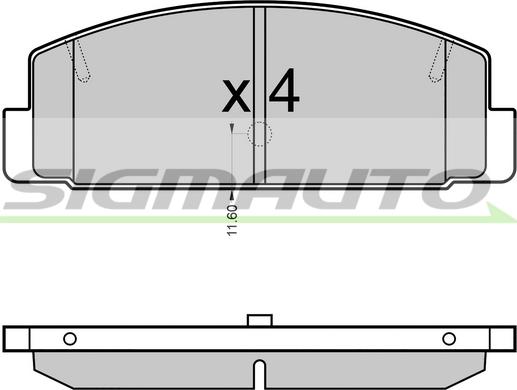 SIGMAUTO SPB090 - Гальмівні колодки, дискові гальма avtolavka.club