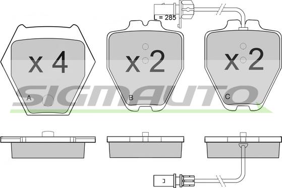 SIGMAUTO SPB121 - Гальмівні колодки, дискові гальма avtolavka.club