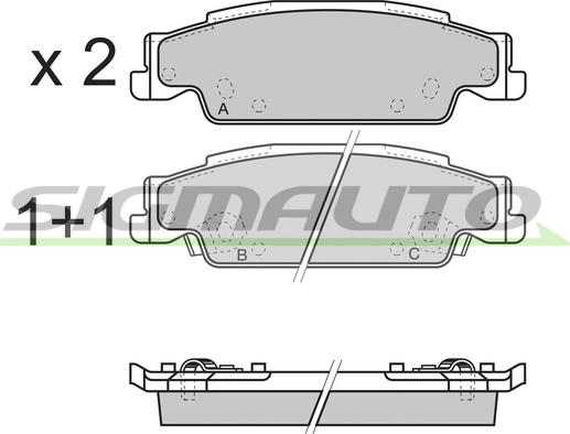 SIGMAUTO SPB345 - Гальмівні колодки, дискові гальма avtolavka.club